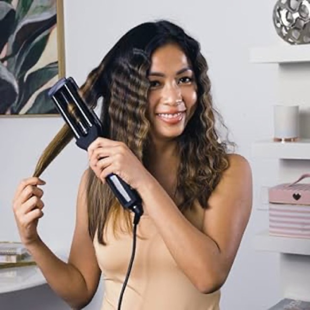 NIB L'ANGE HAIR Le Waver 3-Barrel Titanium Hair Waving Iron